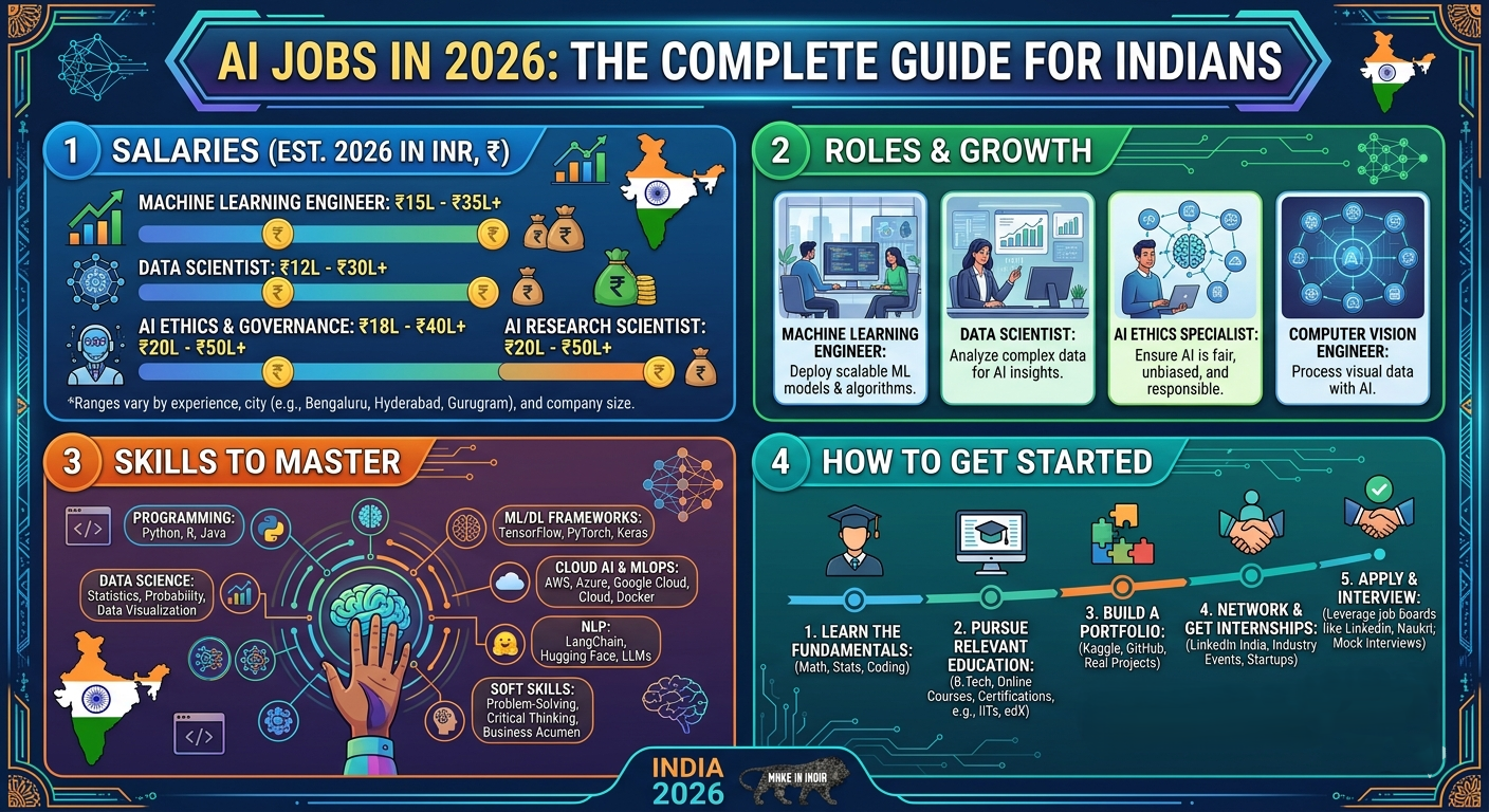 AI Jobs in 2026 The Complete Guide for Indians — Salaries, Roles, Skills and How to Get Started