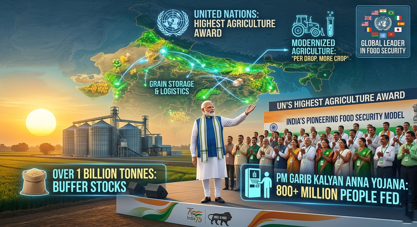 The Food Security Story the World Is Missing Why Modi Received the UN’s Highest Agriculture Award