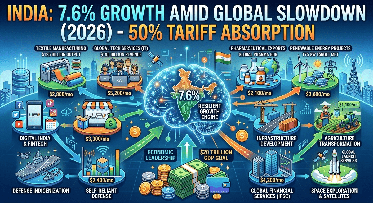 7.6%. 50% Tariffs. Zero Slowdown. India Just Shocked the IMF, the World Bank — and the World