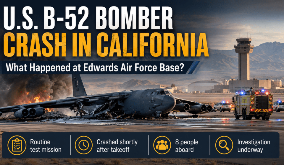 Crash of U.S. B-52 bomber in California