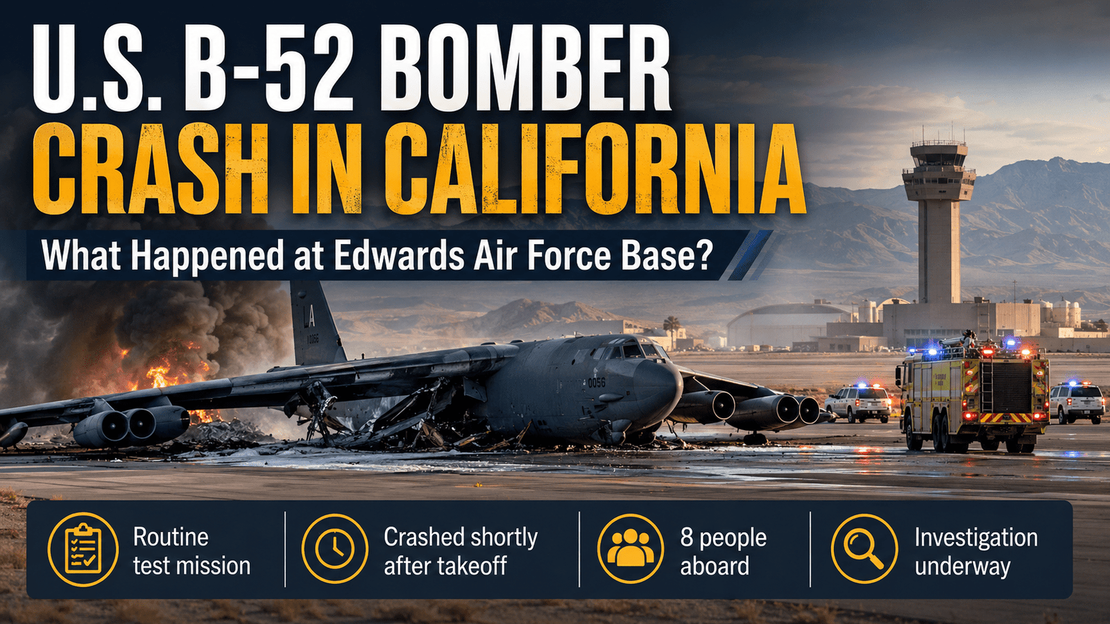 Crash of U.S. B-52 bomber in California