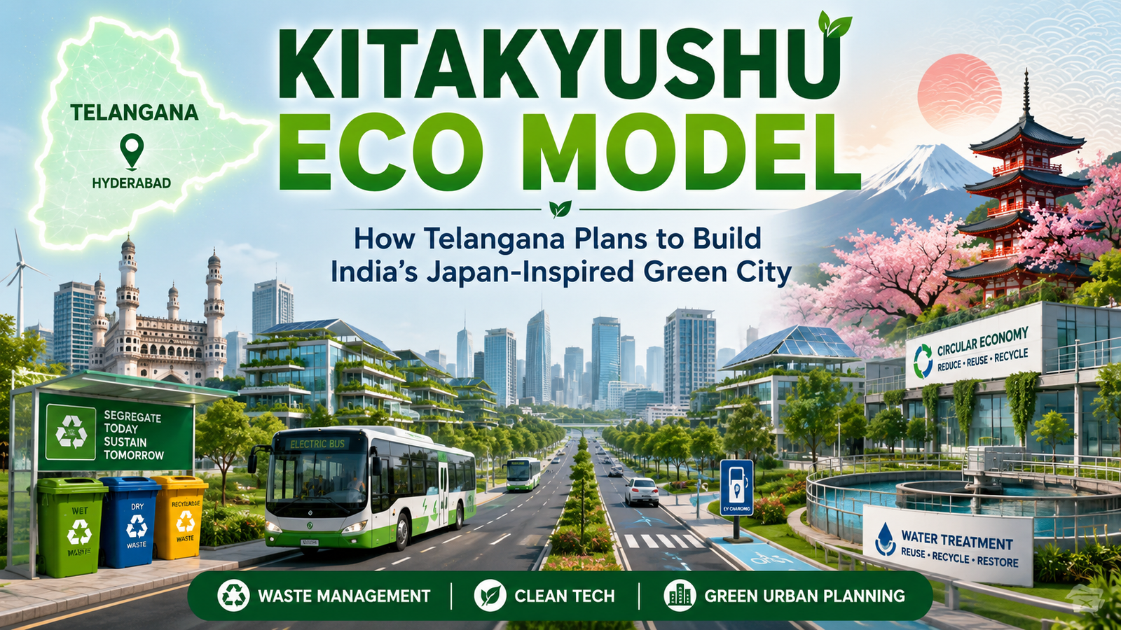 Futuristic green city model concept