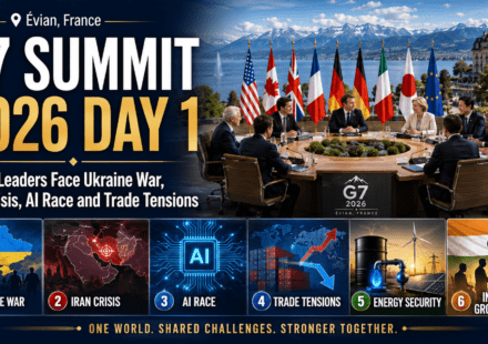 G7 Summit 2026 Day 1 Global Leaders Face Ukraine War, Iran Crisis, AI Race and Trade Tensions