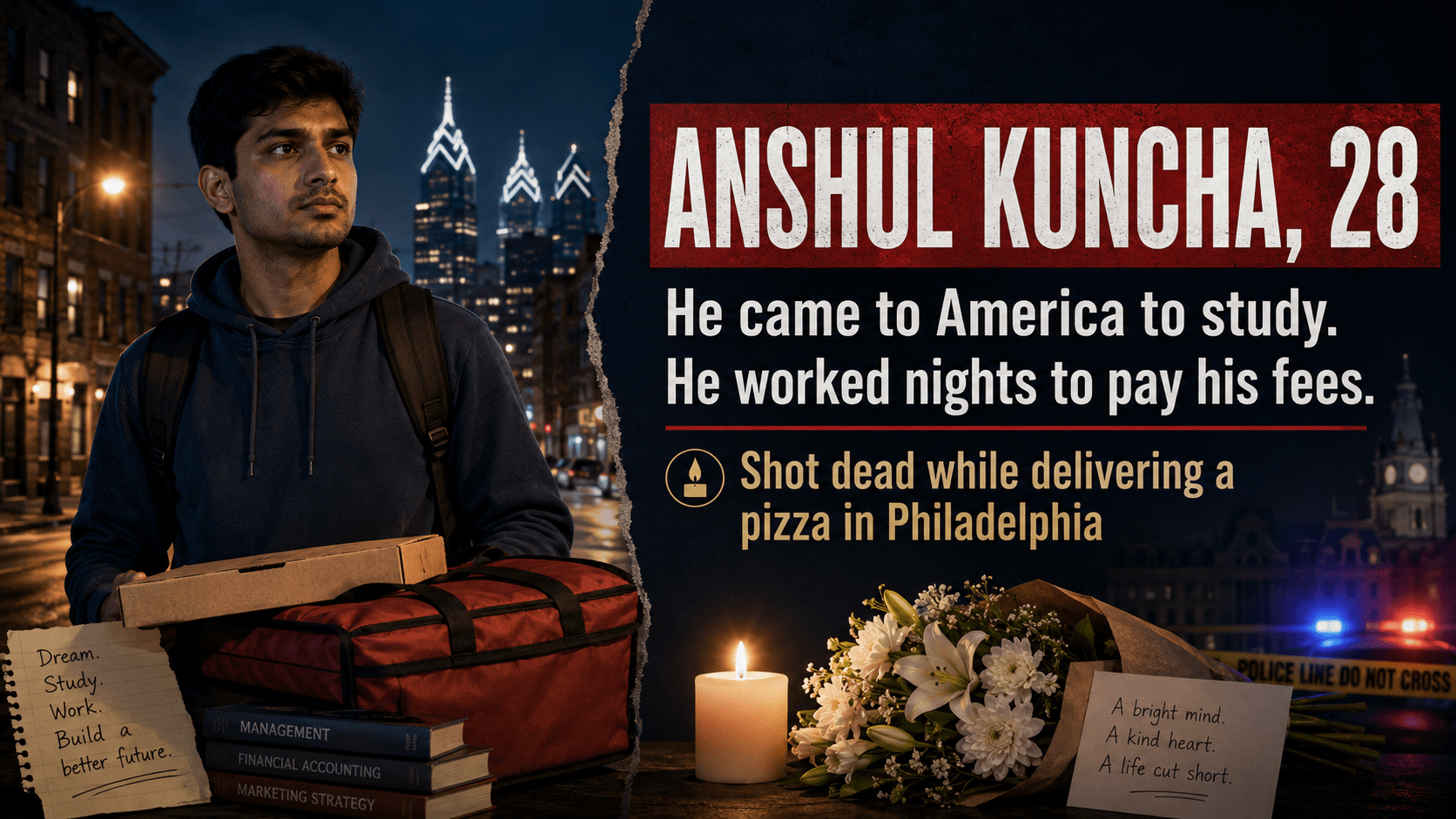 He Came to America to Study. He Worked Nights to Pay His Fees. He Was Shot Dead Delivering a Pizza. Anshul Kuncha Was 28