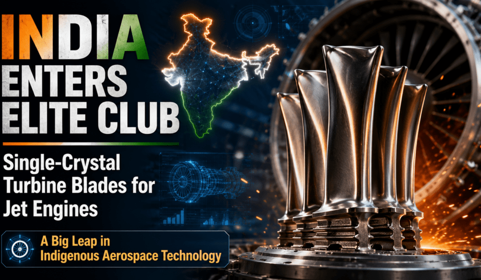 India Enters Elite Club with Single-Crystal Turbine Blades for Jet Engines