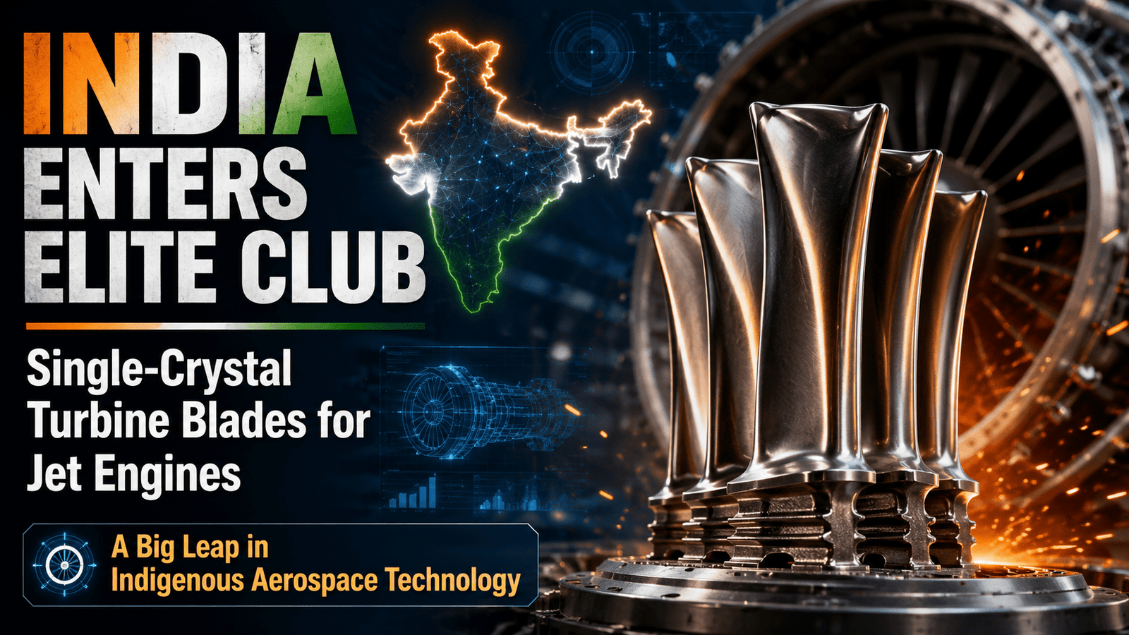 India Enters Elite Club with Single-Crystal Turbine Blades for Jet Engines