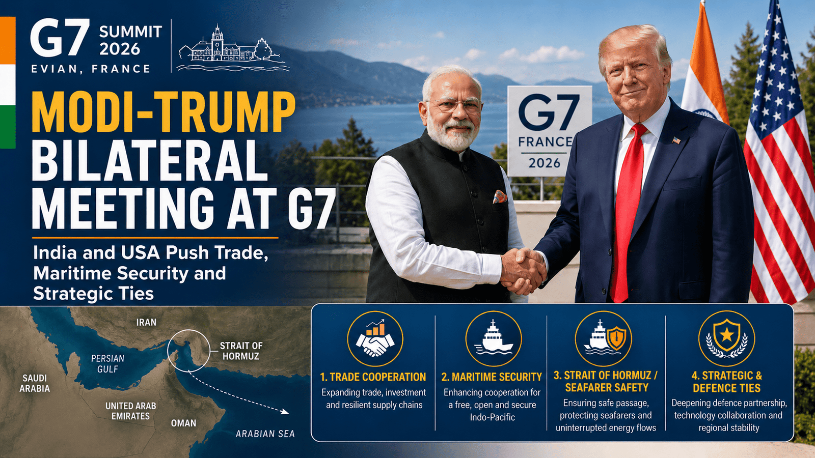 Modi-Trump Bilateral Meeting at G7 India and USA Push Trade, Maritime Security and Strategic Ties