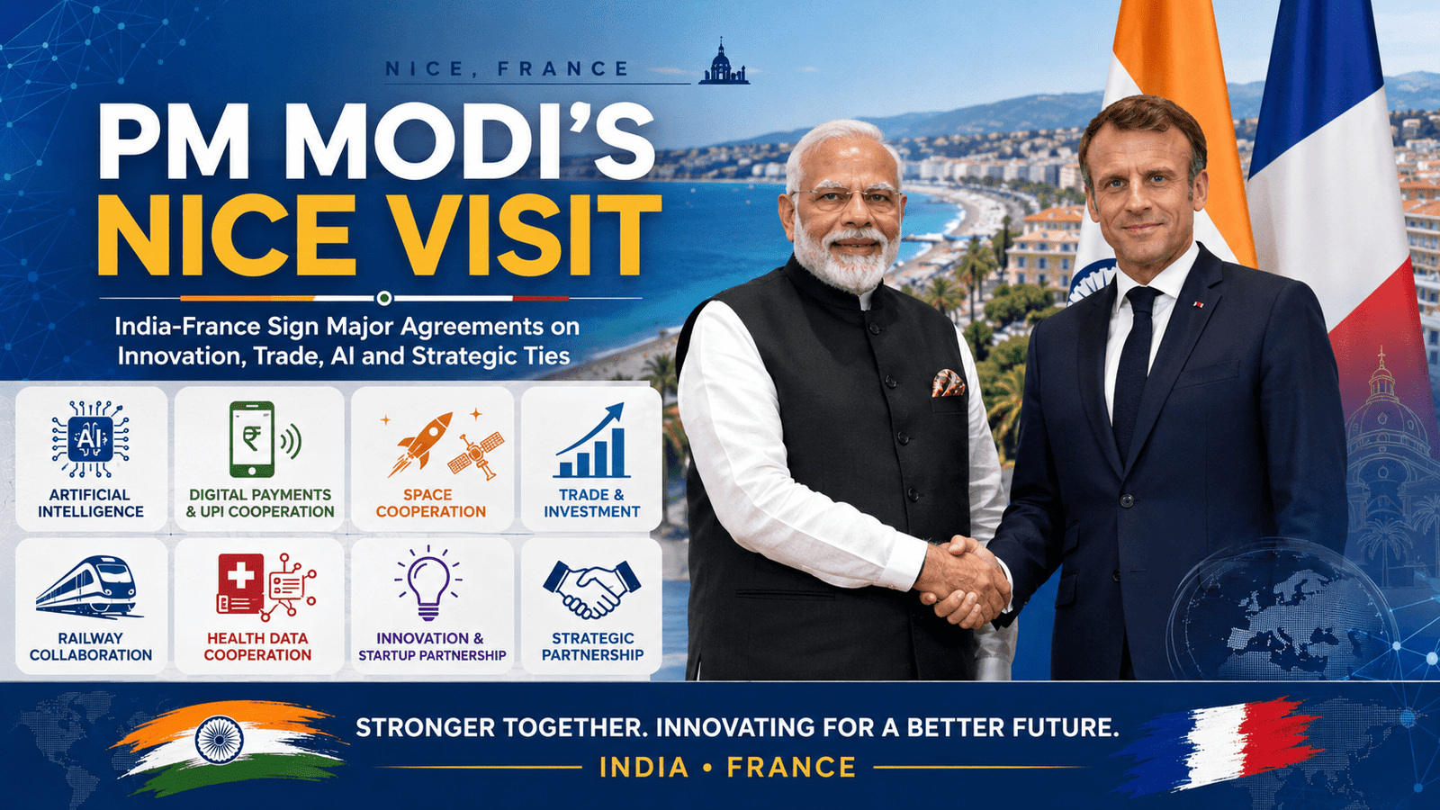 Nice Visit India-France Sign Major Agreements to Boost Innovation, Trade, AI and Strategic Ties