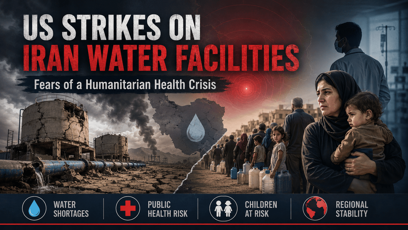 US Strikes on Iran Water Facilities Raise Fears of a Humanitarian Health Crisis
