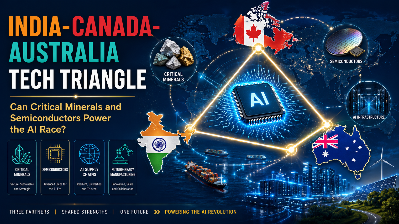 India-Canada-Australia tech triangle outline