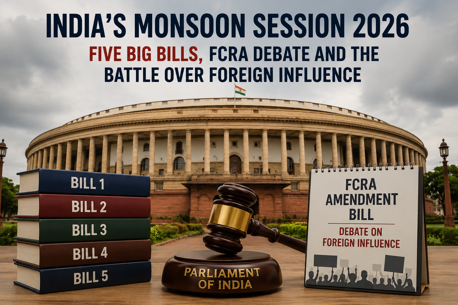 India’s Monsoon Session 2026 Five Big Bills, FCRA Debate and the Battle Over Foreign Influence