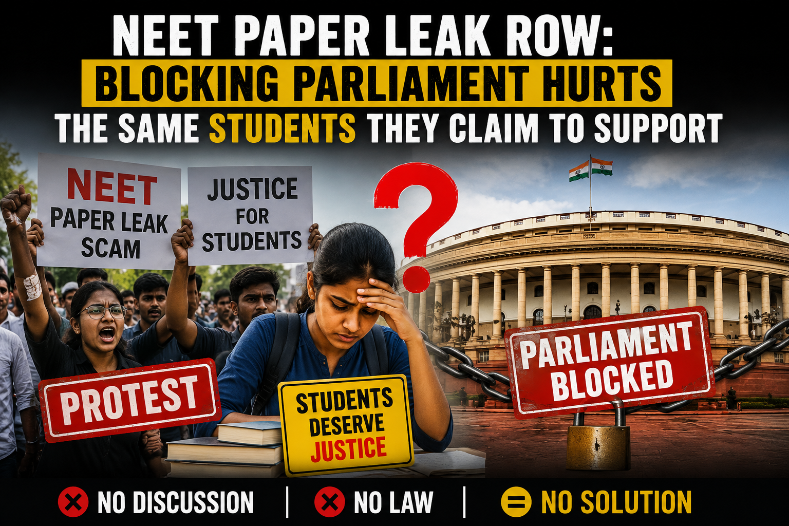 NEET paper leak and student protest
