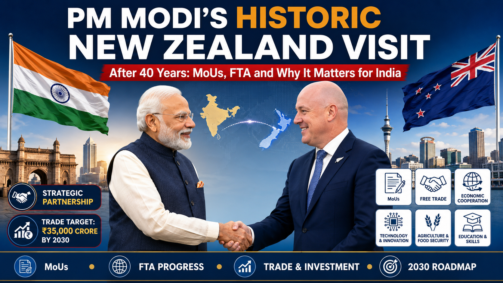 PM Modi's historic NZ visit details