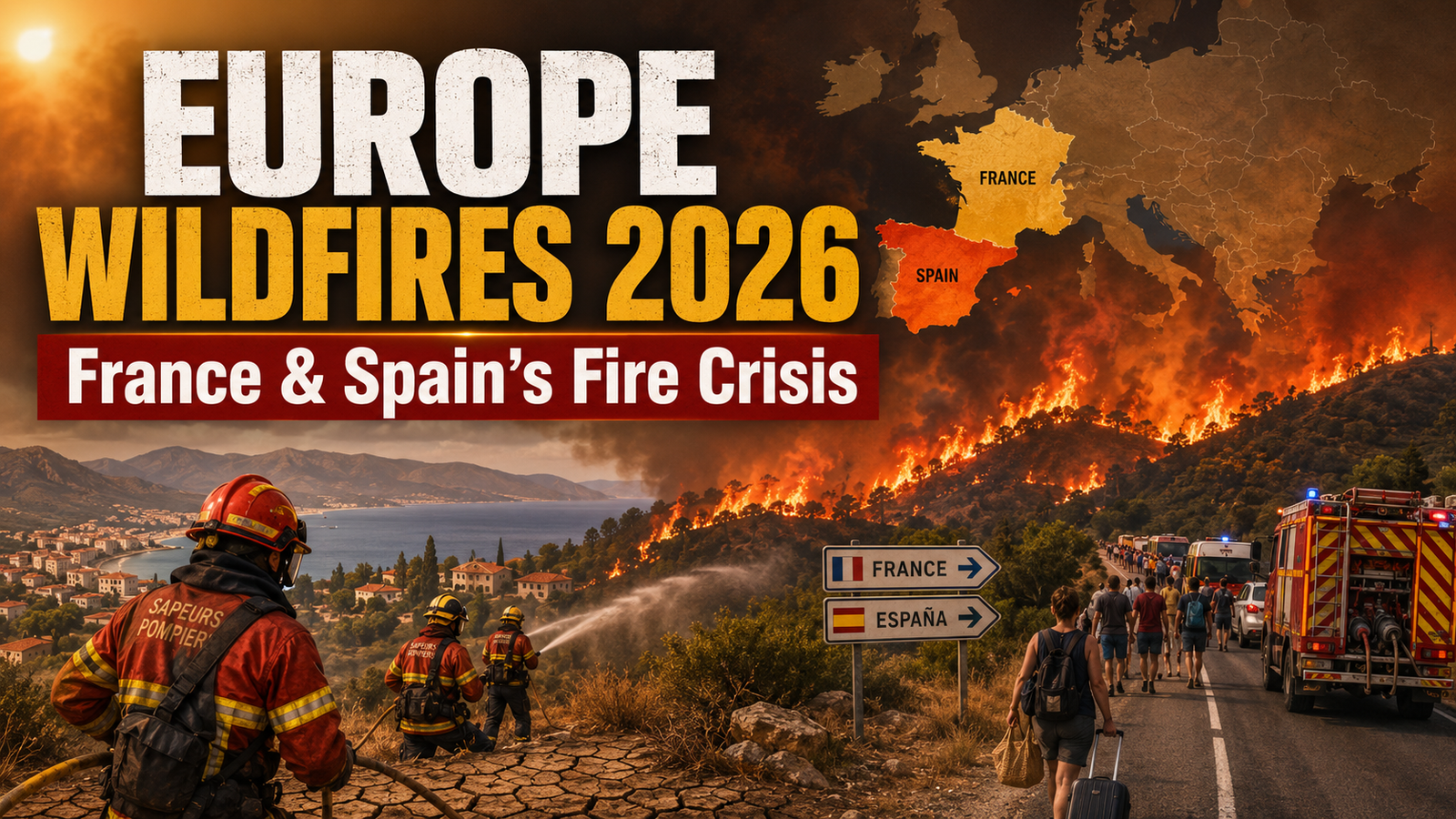 Wildfires ravage France and Spain 2026