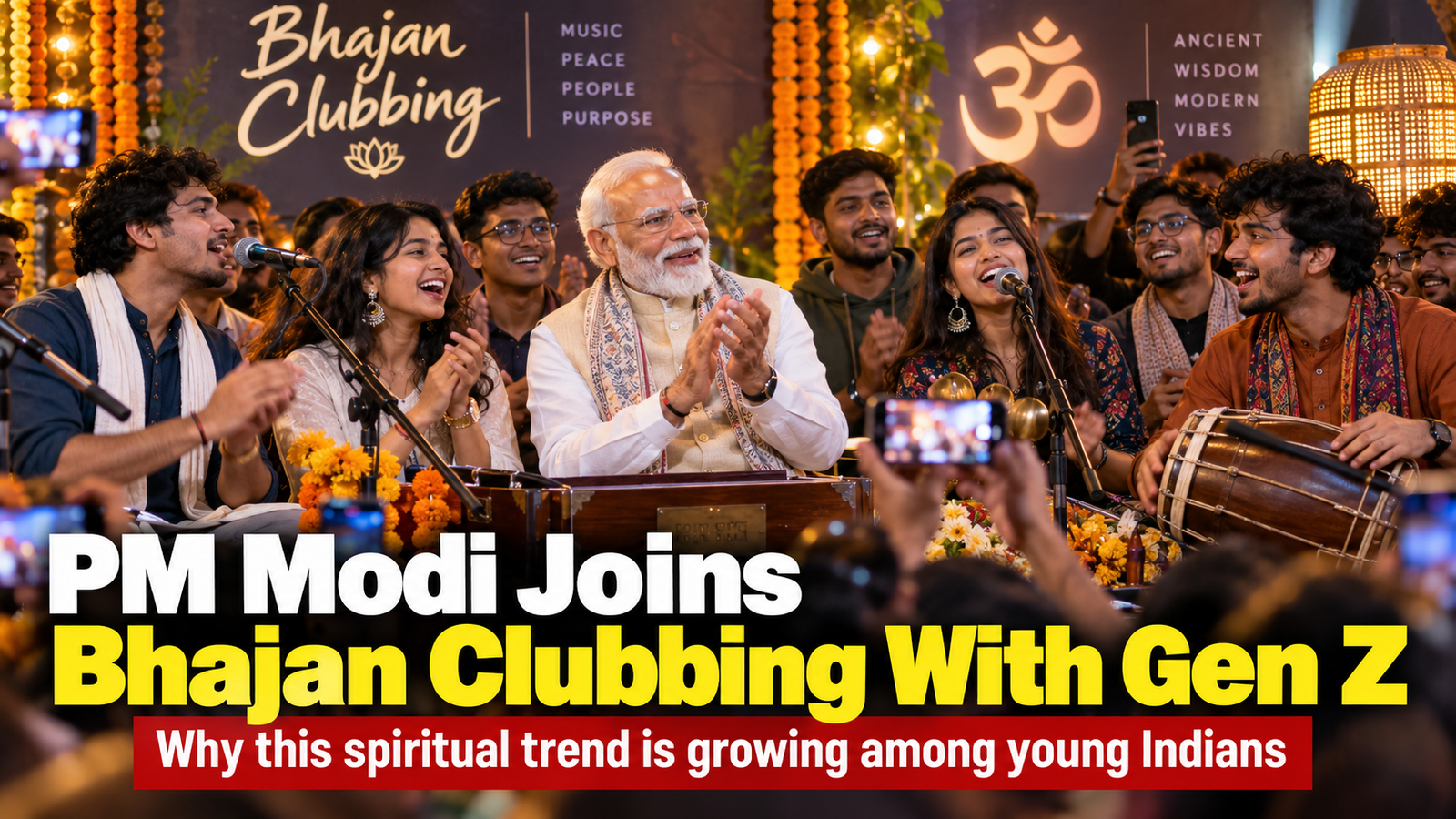 PM Modi Joins Bhajan Clubbing With Gen Z