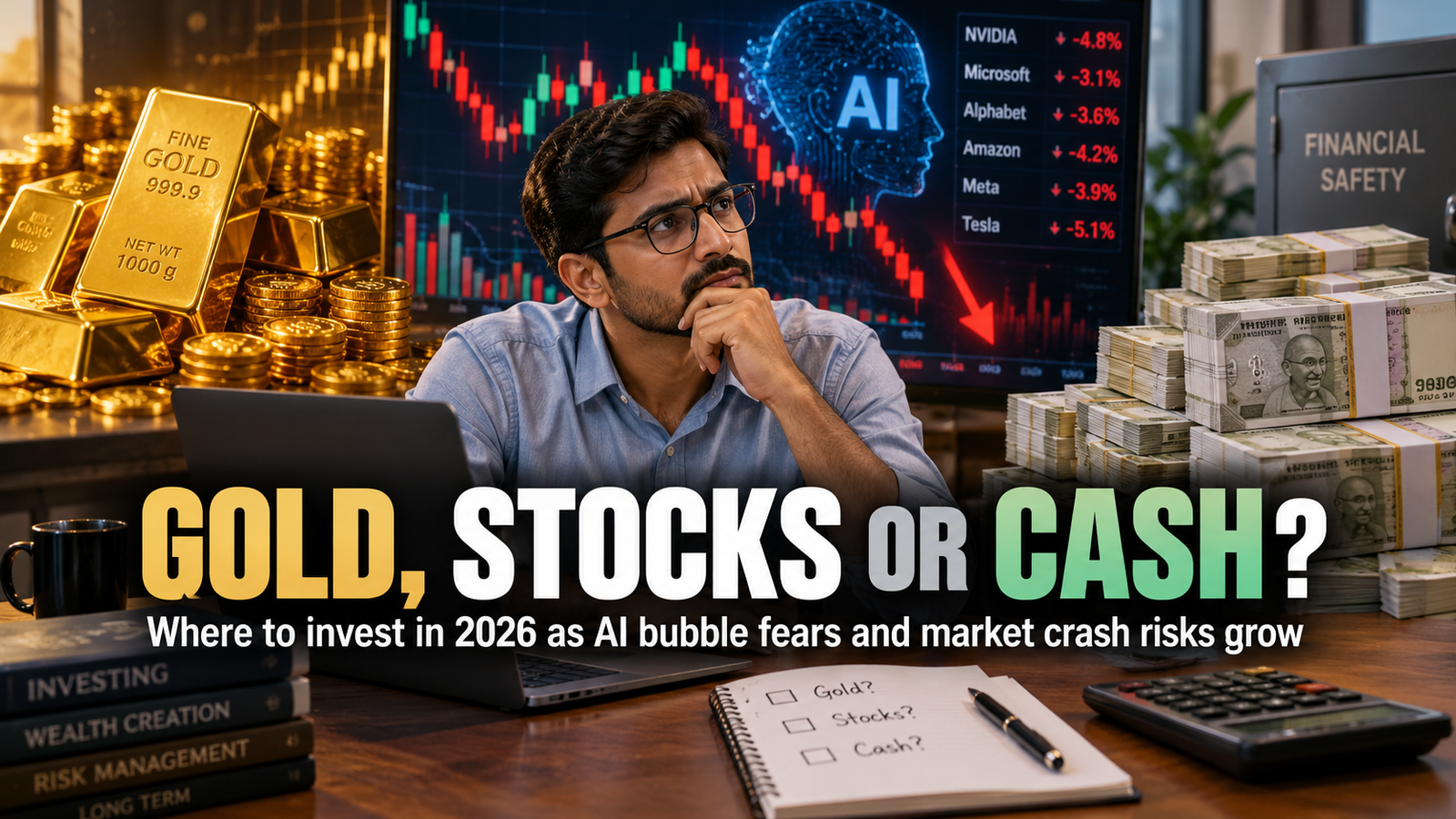 Gold, Stocks or Cash? Where to Invest in 2026 as AI Bubble Fears and Market Crash Risks Grow