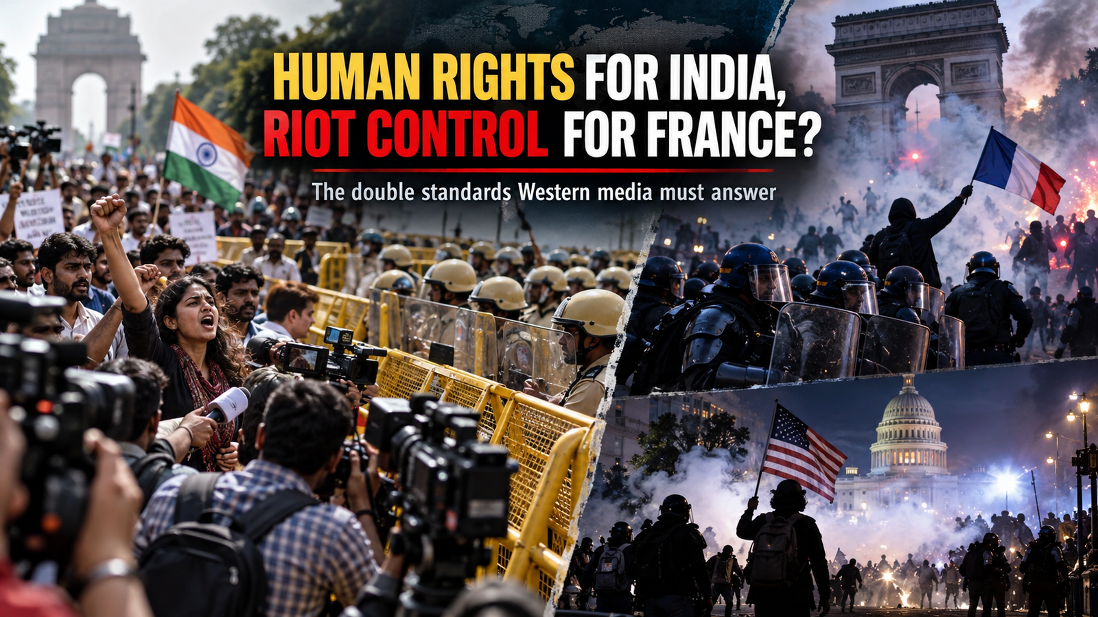 Human Rights for India, Riot Control for France? The Double Standards Western Media Must Answer
